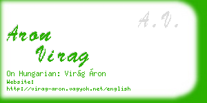 aron virag business card