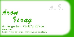 aron virag business card